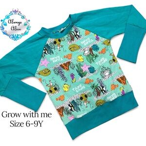 Teal Kids Shirt with Ocean Print